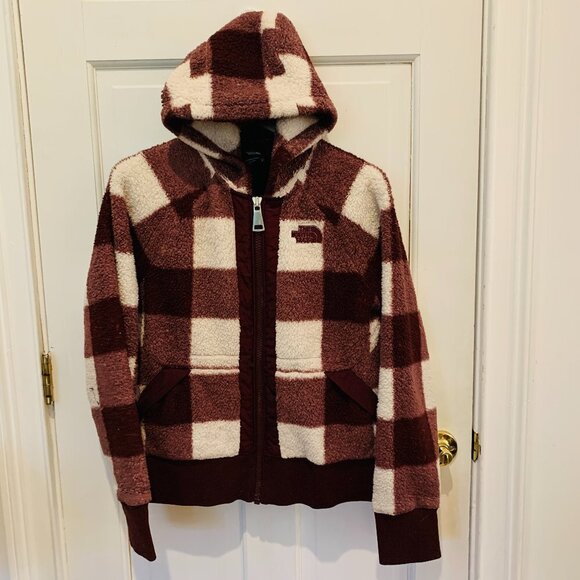 The North Face Mt. Shire Plaid Sherpa Hoodie Full-Zip Sweater Size Medium - Picture 1 of 16